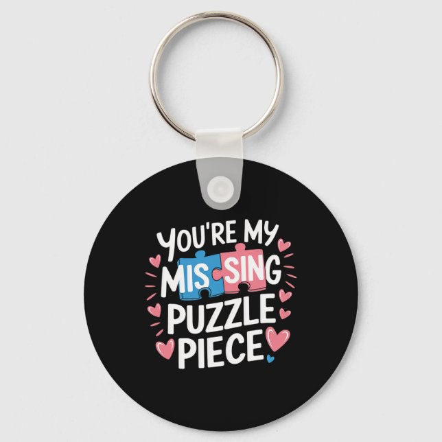 You're My Missing Puzzle Piece Valentine Matching  Nyckelring (Framsida)