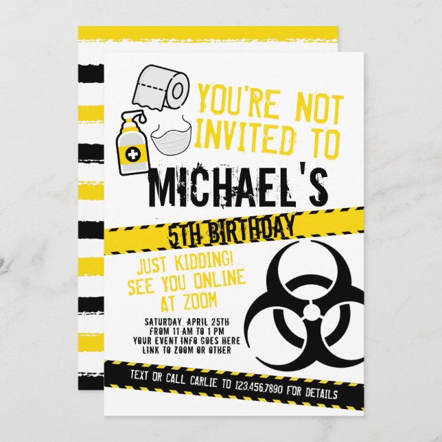 You're not invited inbjudningar (Fram/baksida)