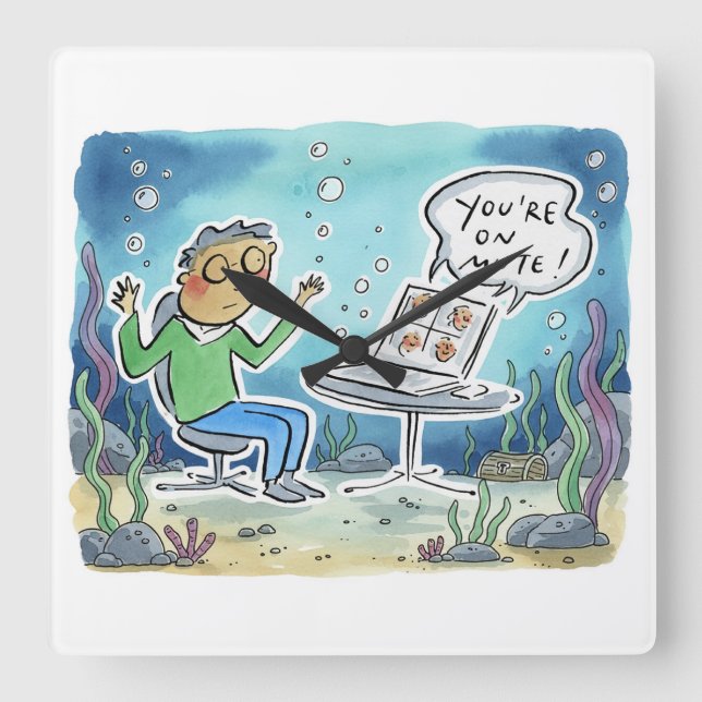 You're on Mute Fyrkantig Klocka (Framsida)