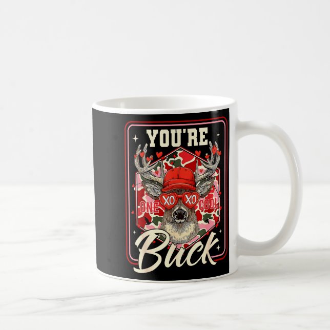 You're One Cool Buck Camouflage Valentine's Day Hu Kaffemugg (Höger)
