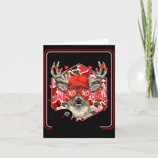 You're One Cool Buck Camouflage Valentine's Day Hu Kort (Framsida)