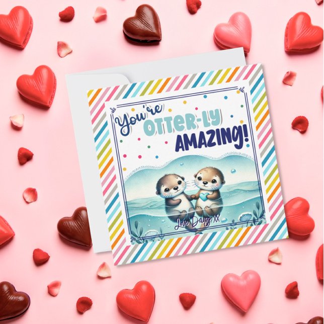You're Otterly Amazing cute otter Valentine Julkort (Skapare uppladdad)