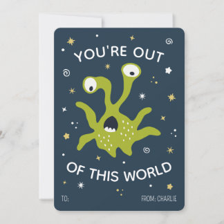 You're out of this world classroom valentines card julkort