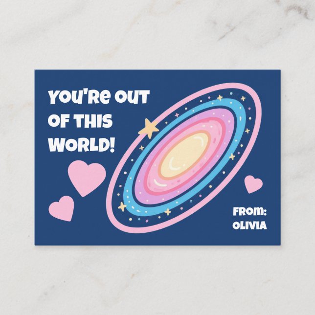 You're Out of This WORLD Kids Valentine's Anteckningskort (Framsida)