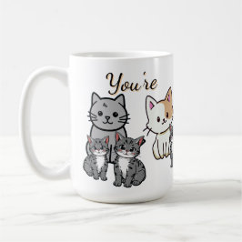 You're Purr-fect Animated Cat and Hearts Kaffemugg
