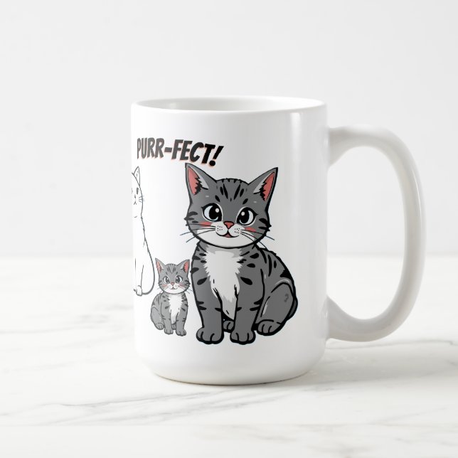 You're Purr-fect Animated Cat and Hearts  Kaffemugg (Höger)