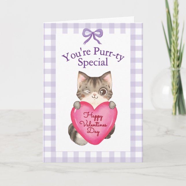 You're Purr-ty Special Kitty Cat Valentine's Day Kort (Framsida)