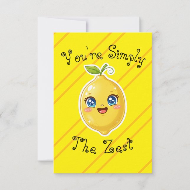 You're Simply The Zest Food Pun Thank You Card Tack Kort (Framsida)