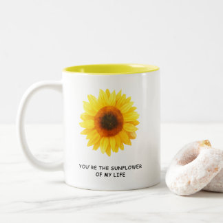 You're The Sunflower Of My Life Watercolor Gift Två-Tonad Mugg