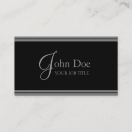 YourJobTitle! Elegantsvart-/silverrandar Visitkort