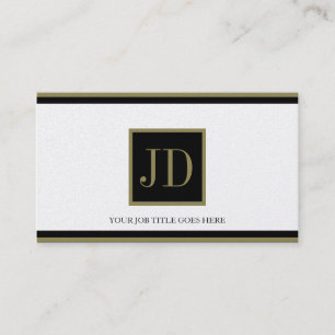 YourJobTitle kvadrerar guld- Blk/guld monogramen Visitkort
