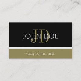 YourJobTitle Monogramsvart/guld Visitkort