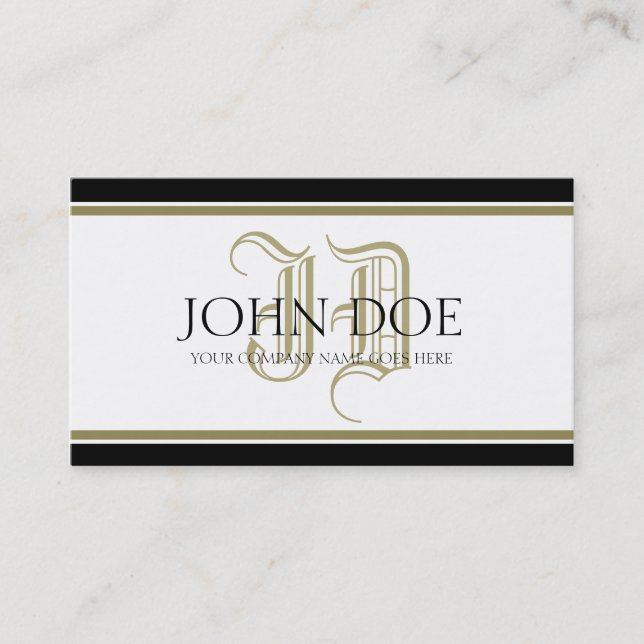 YourJobTitle! Romersk guld- Monogram Visitkort (Framsida)