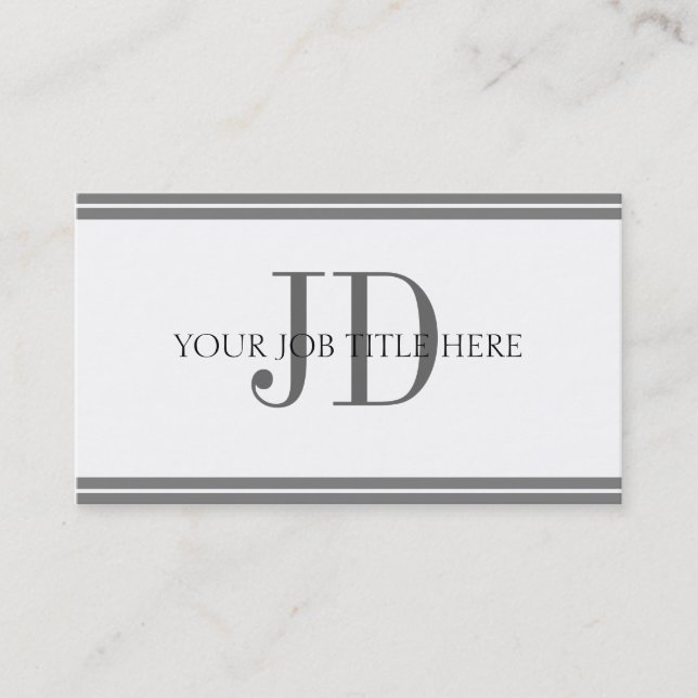 YourJobTitle vit-/grå färgrandar Visitkort (Framsida)