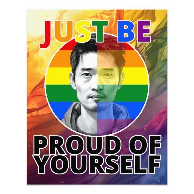Yourself - Gay pride Asian Male Fototryck (Framsidan)