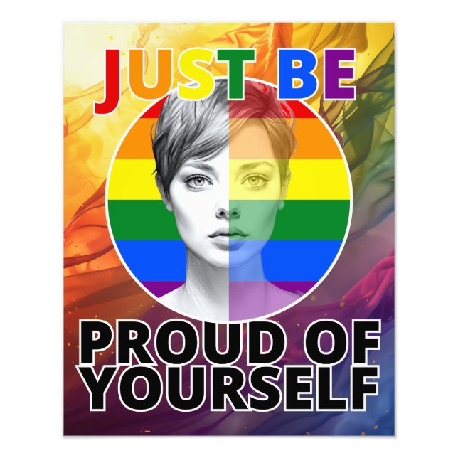 Yourself - Gay pride Female Porträtt Fototryck (Framsidan)