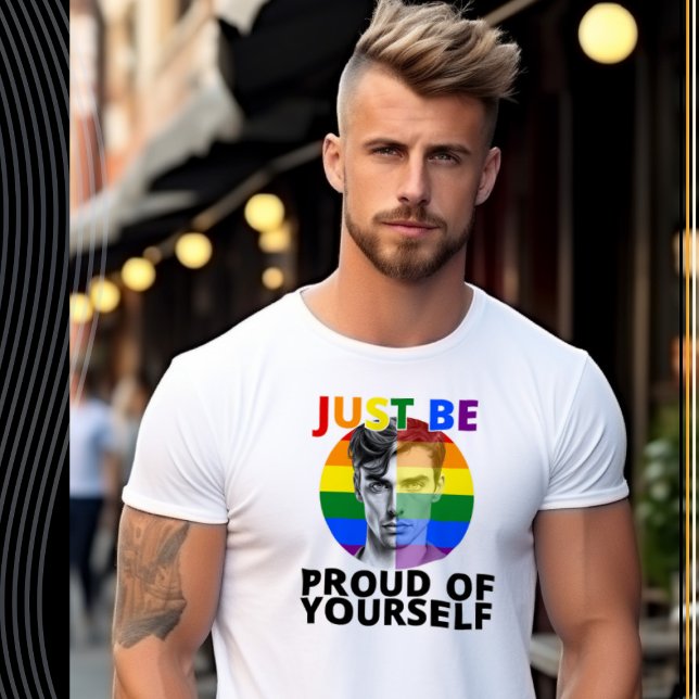 Yourself - Gay pride Male Porträtt T Shirt (Skapare uppladdad)
