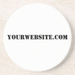 YourWebSite.com Underlägg Sandsten<br><div class="desc">"YourWebSite.com" Byt ut .com adress mot Webben adress. Lägg till valfri annan slogan eller text.</div>