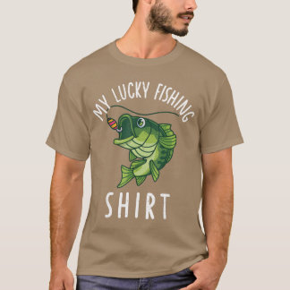 Youth Boy My Lucky Fishing Funny Bass Fish Dad Gif T Shirt