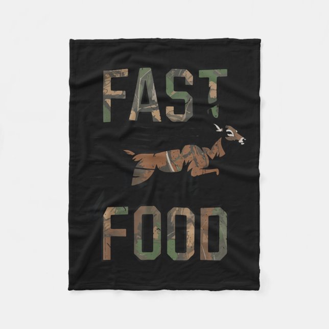 Youth Boys Camo Deer Hunting Fast Food Funny Hunti Fleecefilt (Framsidan)