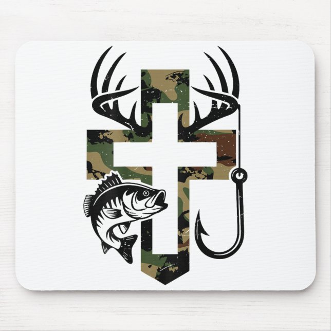 Youth Camo Faith Hunting Fishing Cross Hook Christ Musmatta (Framsidan)