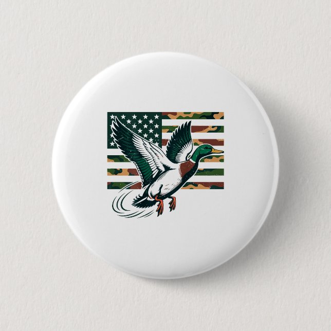 Youth Camo Mallard Duck Hunting Camouflage America Knapp (Framsida)