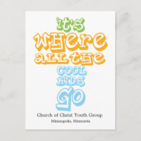Youth Group Church Chrisitan Postcard Inbjudan
