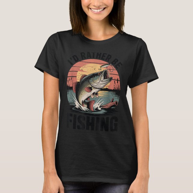 Youth I'd Rather Be Fishing-shirt Boy Largemouth B T Shirt (Framsida)