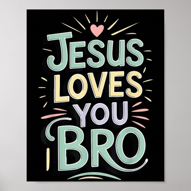 Youth Jesus Love You Bro Funny Christian God Son B Poster (Framsidan)