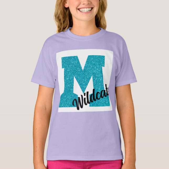 Youth Mohave Wildcat - Glitter 'M' tshirt T-shirt (Framsida)
