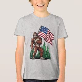 Youth Patriotic American Flag Graphic Celebration  T Shirt