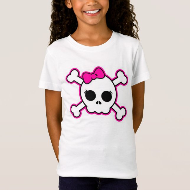 Youth Shirt Black och Rosa Skull Tröja (Framsida)
