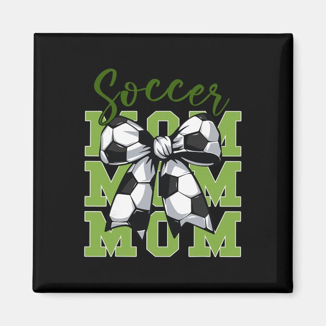 Youth Soccer Mom Coquette Bow Cute Sister Toddler  Magnet (Framsidan)