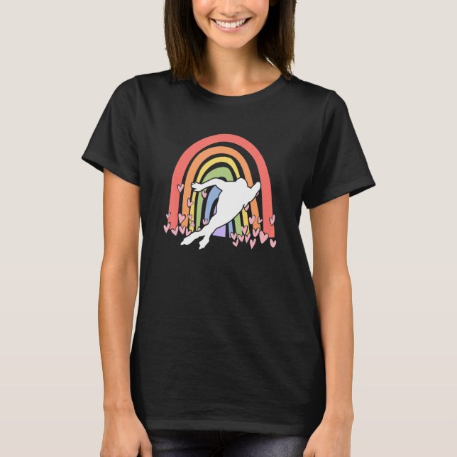 Youth Speedskater women Ice Skating cute Speed Ska T Shirt (Framsida)