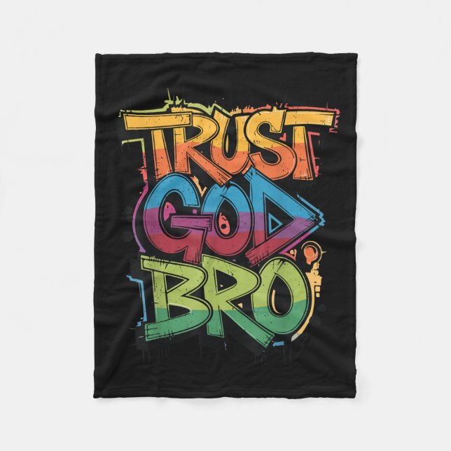 Youth Trust God Bro Funny Christian Boy Son Brothe Fleecefilt (Framsidan)