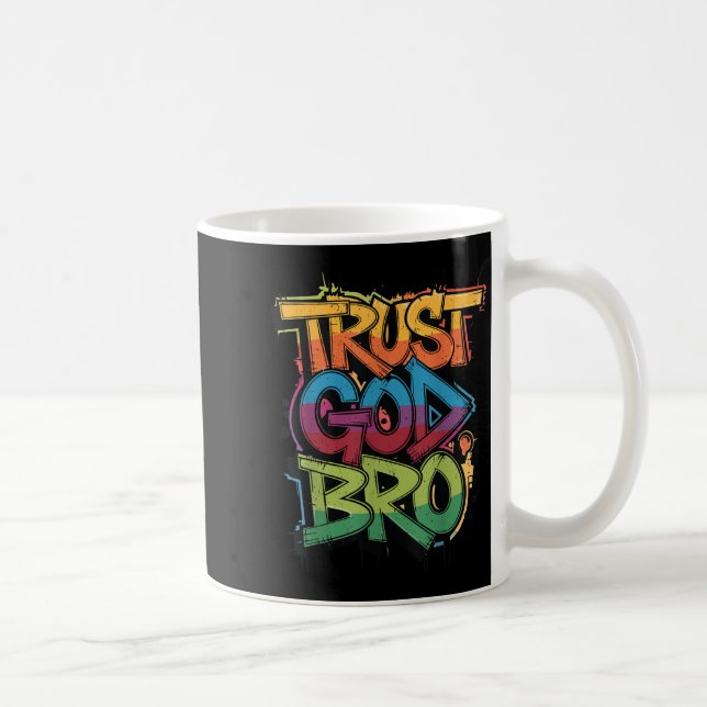 Youth Trust God Bro Funny Christian Boy Son Brothe Kaffemugg (Höger)