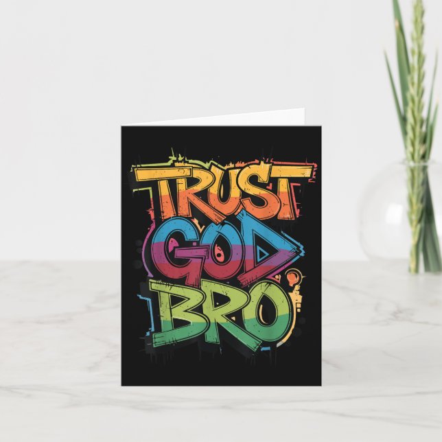 Youth Trust God Bro Funny Christian Boy Son Brothe Kort (Framsida)