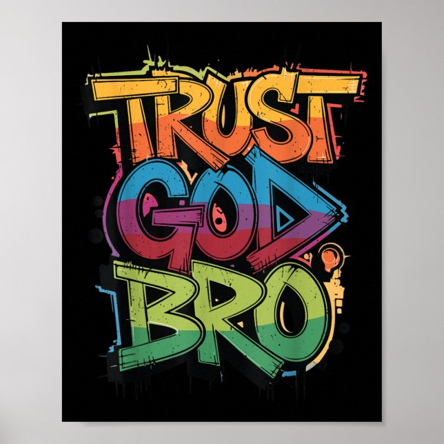 Youth Trust God Bro Funny Christian Boy Son Brothe Poster (Framsidan)