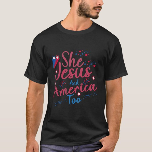 Youth USA Christian T-Shirt - Hon Kärlek Jesus (Framsida)
