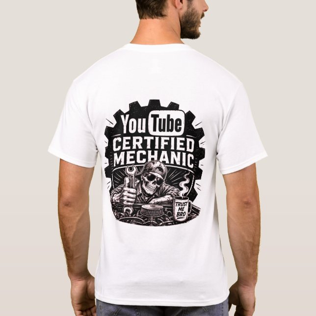 YouTube Certifierad Mekaniker T Shirt (Baksida)