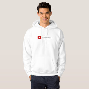 Youtube Channel Namn Anpassningsbar White T-Shirt Hoodie