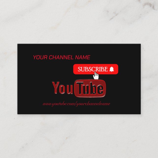 Youtube Channel, Youtuber Visitkort (Framsida)