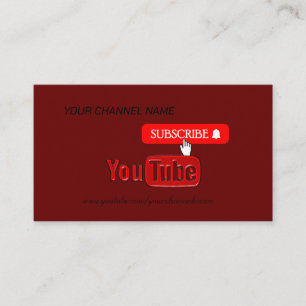 Youtube Channel, Youtuber Visitkort