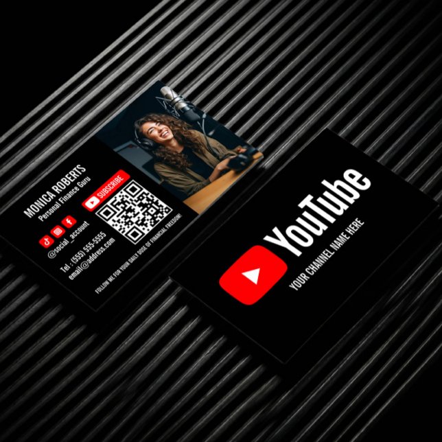 YOUTUBE CREATOR PODCASTER SUBSCRIBE QRCODE PHOTO VISITKORT (Skapare uppladdad)