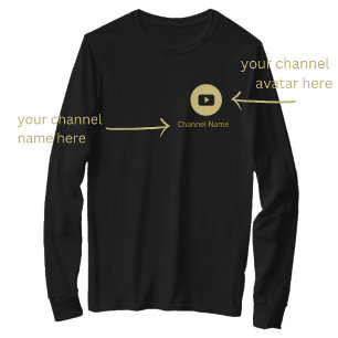 YOUTUBE INNEHÅLL CREATOR AVATAR CHANNEL NAMN GULD T SHIRT
