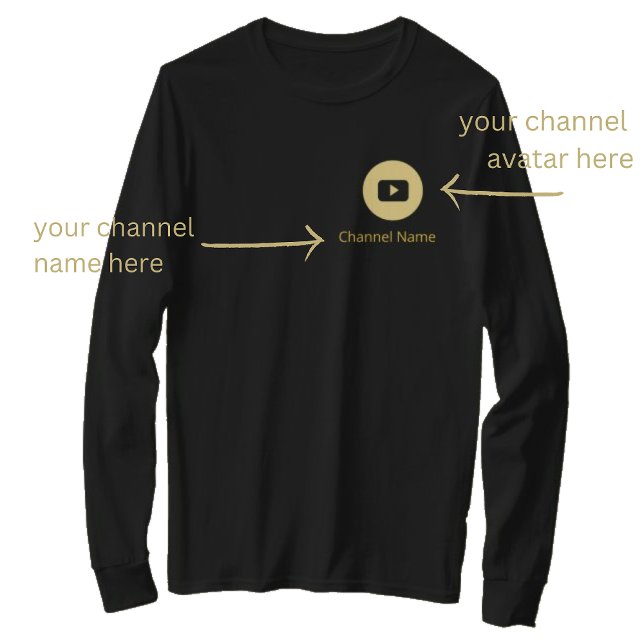 YOUTUBE INNEHÅLL CREATOR AVATAR CHANNEL NAMN GULD T SHIRT (Skapare uppladdad)