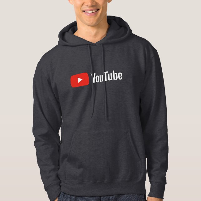 YouTube-Inspired Logo T-Shirt for Video Fans Hoodie (Framsida)