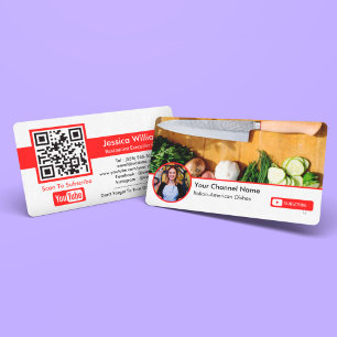 Youtube-kanal med QR-kod och profilfoto Visitkort