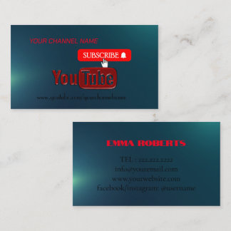 Youtube-kanal, Youtuber-visitenkort Visitkort