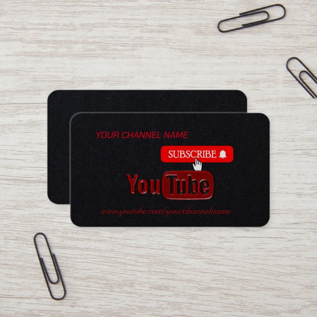 YouTube-kanal, YouTuber Visitkort (Fram/Back In Situ)